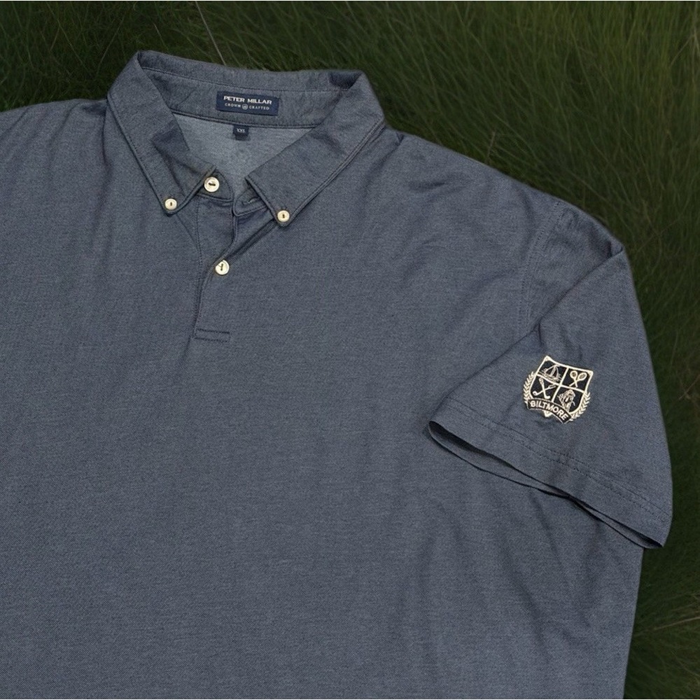 PETER MILLAR Crown Crafted Men's Ace Cotton-Blend Piqué Polo Biltmore Size 2XL